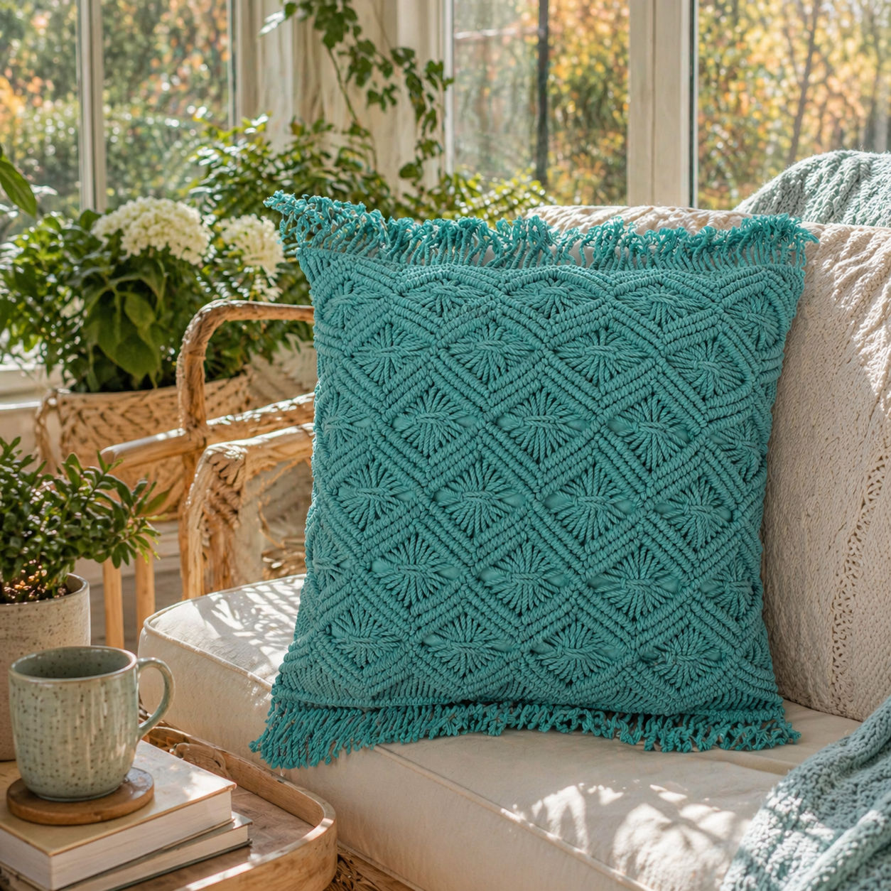 Cozy Macrame Pillow Sham